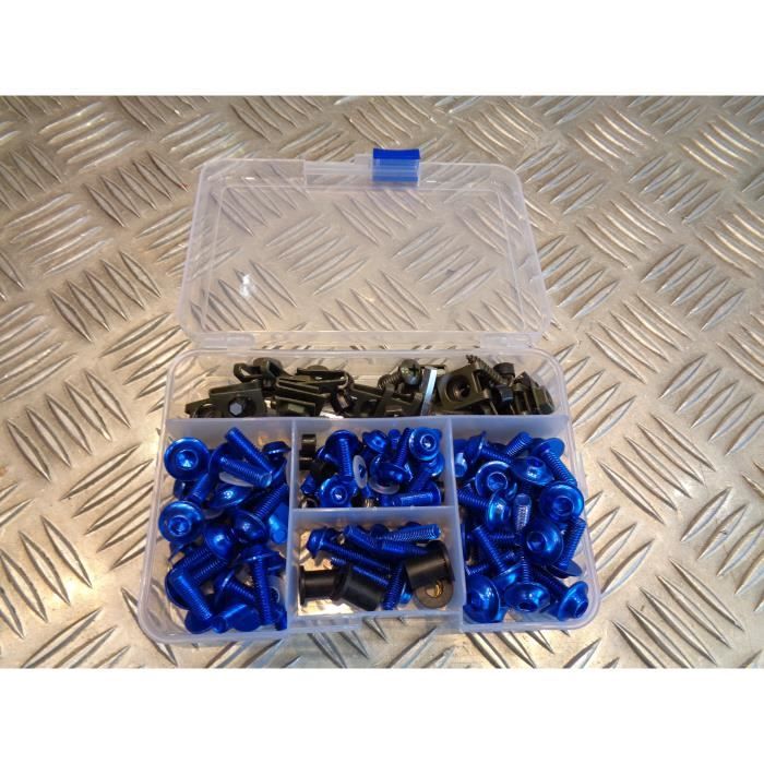 Kit De Boulons Vis Moto 158 Pièces - Bleu Aluminium - Pour Carénage, Pare-brise, Carrosserie