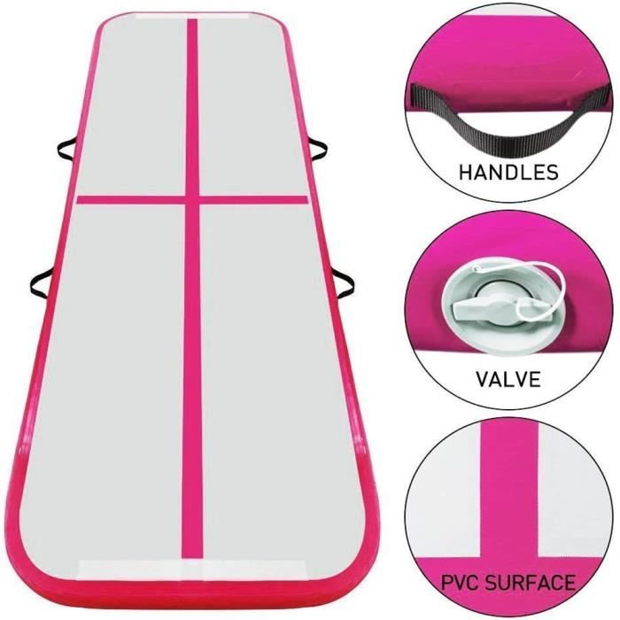 🦄️ Livraison gratuite 5 M rouge étanche gonflable sport fitness coussin d'air gym air piste paresseux matelas gonflable pour adulte