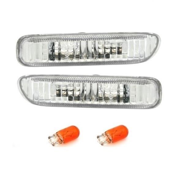 2 CLIGNOTANT LATERAUX REPETITEUR BLANC CRISTAL BMW SERIE 3 E46 BERLINE COUPE ET CABRIOLET PHASE 1