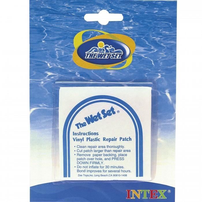 Necessaire de reparation Intex pour piscine. Rustine WET SET pour reparation matelas et liner piscine hors-sol. Ideal