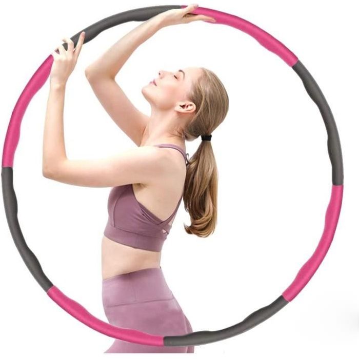 HiO Cerceau Hula Hoop, Hula Hoop Fitness pour Adulte et Enfants - 8 Sections de Largeur Ajustable 72-95 cm, Convient pour Le Fitness