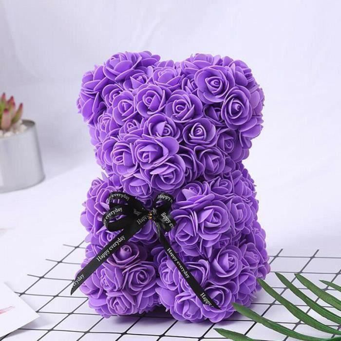 Rose Flower Saint Valentin Ours Des Rose pour Cadeau d'anniversaire, Cadeau de la Saint-Valentin, Décoration de Mariage w798 *2XD