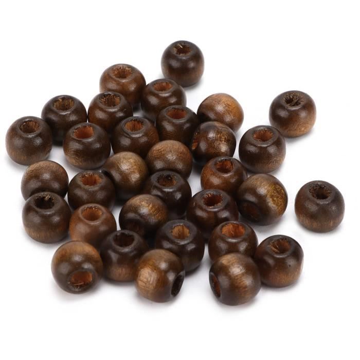Perles pour cheveux 500 pièces perles en bois 10mm gris perle perforée en vrac pour macramé Bracelet collier faisant du bricolage