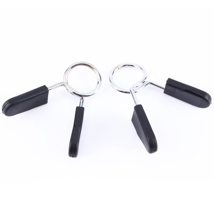 Qiilu Pince haltère 2 Pcs Standard 25mm Barbell Haltère Serrure Pince Ressort Collier Clip Yoga Formation