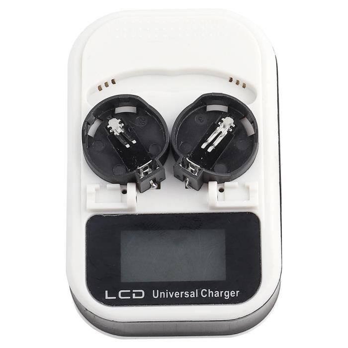 HURRISE pile bouton 2 pièces chargeur écran LCD Rechargeable pour LIR2016 LIR2025 LIR2032 bouton batterie au Lithium 100-240 V