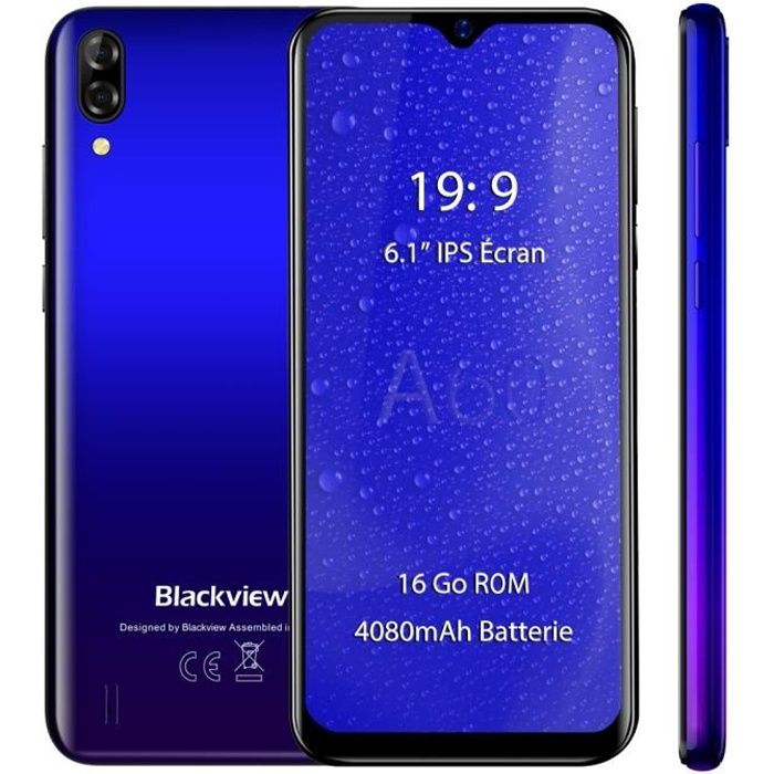 Smartphone BLACKVIEW A60 6.1 pouces 3Go + 16Go Téléphone portable - Bleu