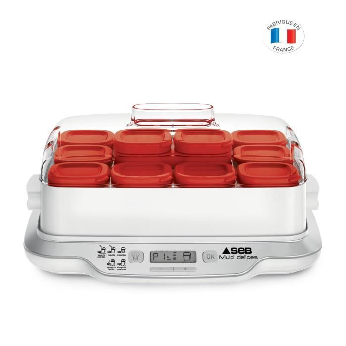 SEB YG661500 Yaourtière Multidélices Express - 5 modes - 12 pots + 6 pots de yaourt