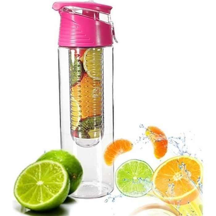 1Pcs 800ML Fruit Infusant Bouteille d'eau avec infuseur de Fruits et Flip Lid Jus de Citron Faire sans