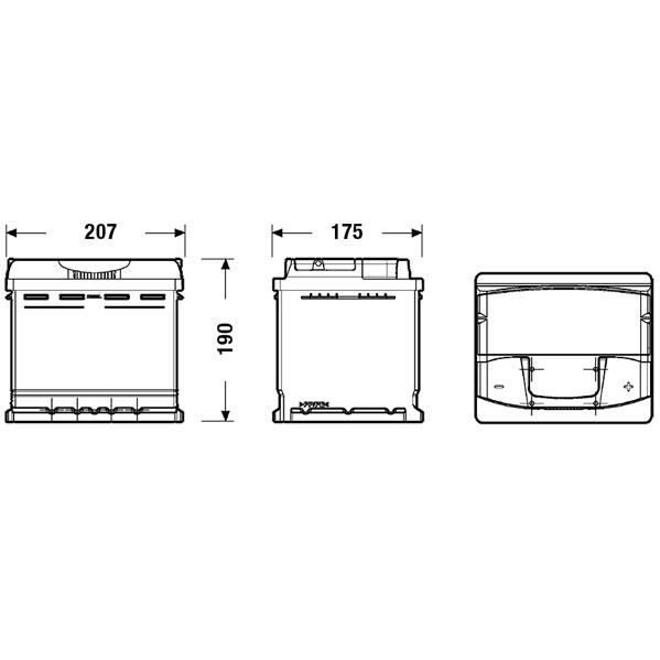 FULMEN Batterie de démarrage FB500 12V 53AH 540A