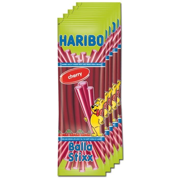 Haribo Balla Stixx cerise, fruits gomme barres de confiserie 200g, 5 sacs