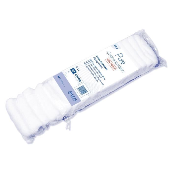 Lot de 10 sachets de Coton accordéon hydrophile 500 g