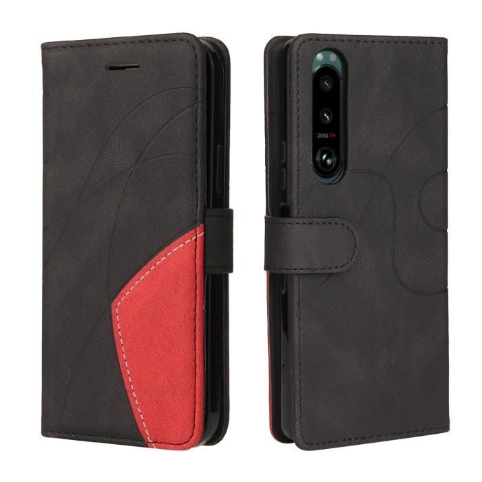 Sony Xperia 5 III Etui Portefeuille Magnétique en Cuir Flip Cover pour Sony Xperia 5 III 6.1 pouces,Noir