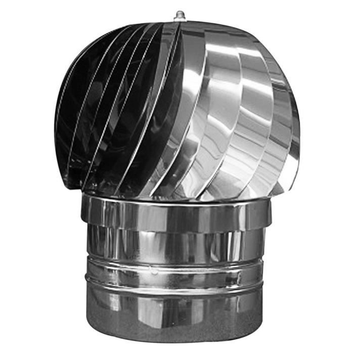 Aspire-fumées rotatif pied en acier inoxydable rond 12 cm conduit de cheminée