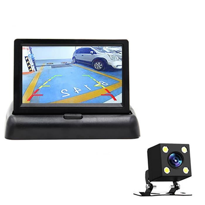 Kit de caméra de recul et Moniteur pour Voiture, 4,3 Pouces LCD Moniteur Vue arrière de Voiture Système+caméra de Vision Nocturne In