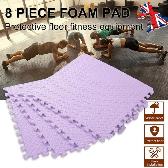 Tapis de gym en Mousse Détachable Violet 60 x 60 x 1 CM 8 PCS-set