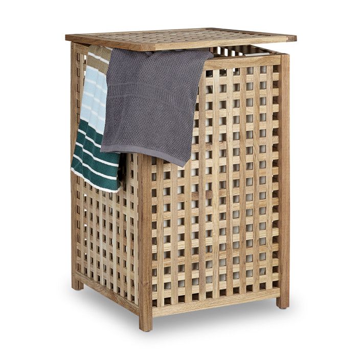 Relaxdays Lave-linge collection Noyer panier a linge 10020150_0