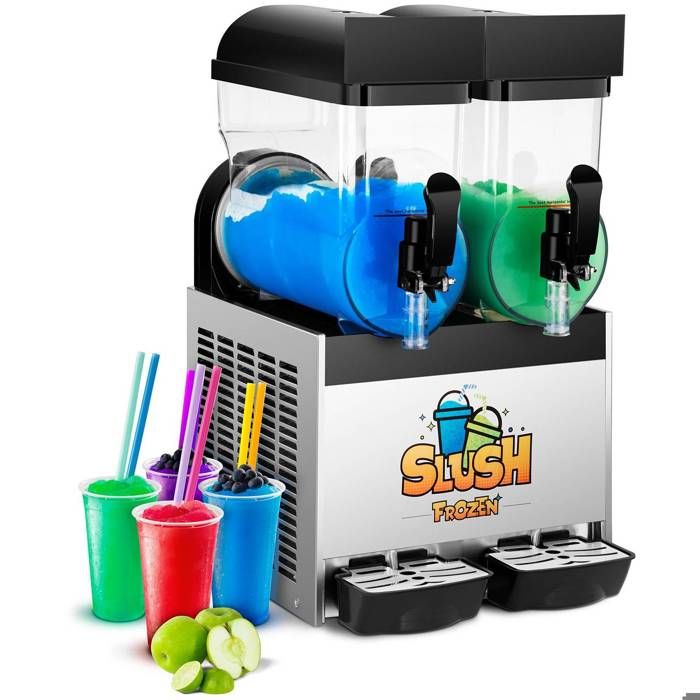 Machine à granitas Frappés Boissons glacées 3X15L Sans Bpa Jusqu'à 12 H d'Utilisation 600 W LED -2 à -3 °C RCSL 2-15