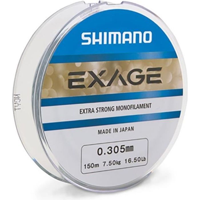 Shimano Exage Monofilament 300 M 0.18 mm - 300 m Nylon Ligne de Pêche Monofilament Fil Mer Eau Douce Spinning Carnassiers