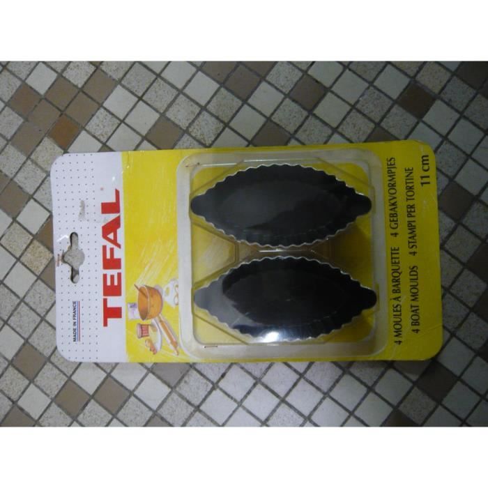 4 moules à barquette ovales 11cm TEFAL
