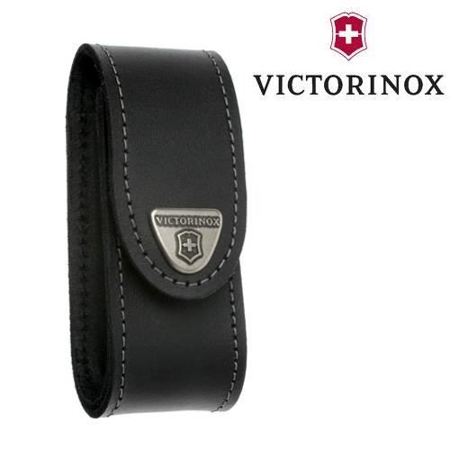 Etui en Cuir Noir Victorinox a Clip Pivotant - pour Couteau Suisse de Longueur 91 mm
