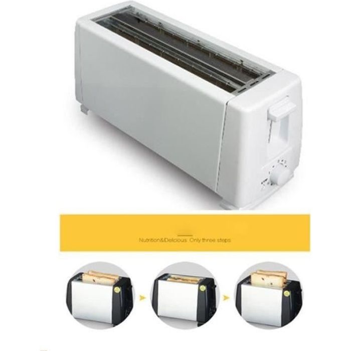 JSF30159-Grille pain 2 longue fente toaster Thermostat 7 positions Décongelation Rechauffage