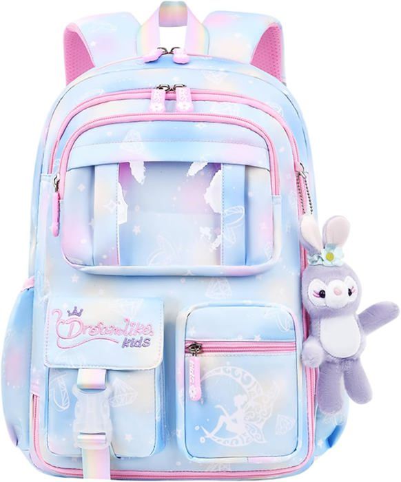 Sac à Dos Scolaire Enfant Avec Pendentif Capybara - Taille 42x30x20 Cm, Dos Aéré, Résistant à L'eau