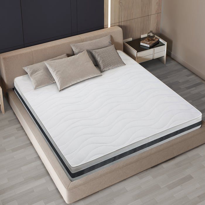 Matelas en mousse hypoallergénique - THE WHITE STONE - 120 x 200 cm - Hauteur 25 cm - Anti-bactérien - Ferme Matelas en mousse hypoallergénique - THE WHITE STONE - 120 x 200 cm - Hauteur 25 cm - Anti-bactérien - Ferme