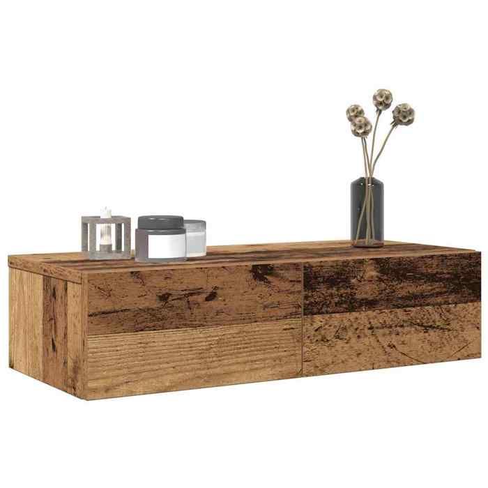 vidaXL Étagère murale avec tiroirs vieux bois bois dingénierie 859975