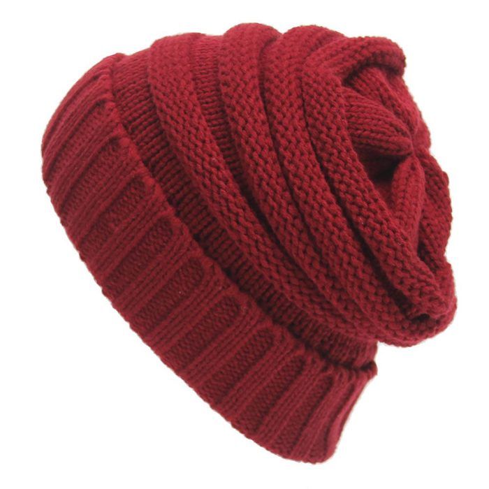 Meilleurs prix pour Bonnet ample tricoté pour femmes chapeau dhiver en tricot épais de Style rue rouge