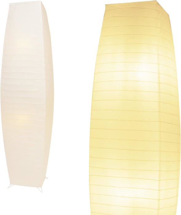 Lampadaire Led Avec Abat-Jour En Papier Carré Forme Cylindrique Hauteur 130 Cm 25 X 25 Cm
