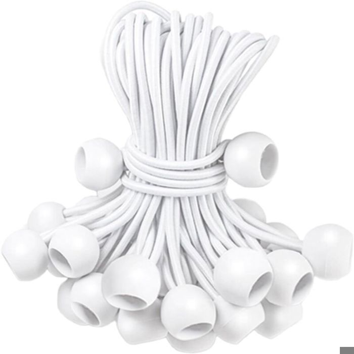 Attache Boule Tendeurs Caoutchouc 50 Pièces - 15cm Pour Bâches Tentes Elastique Boule