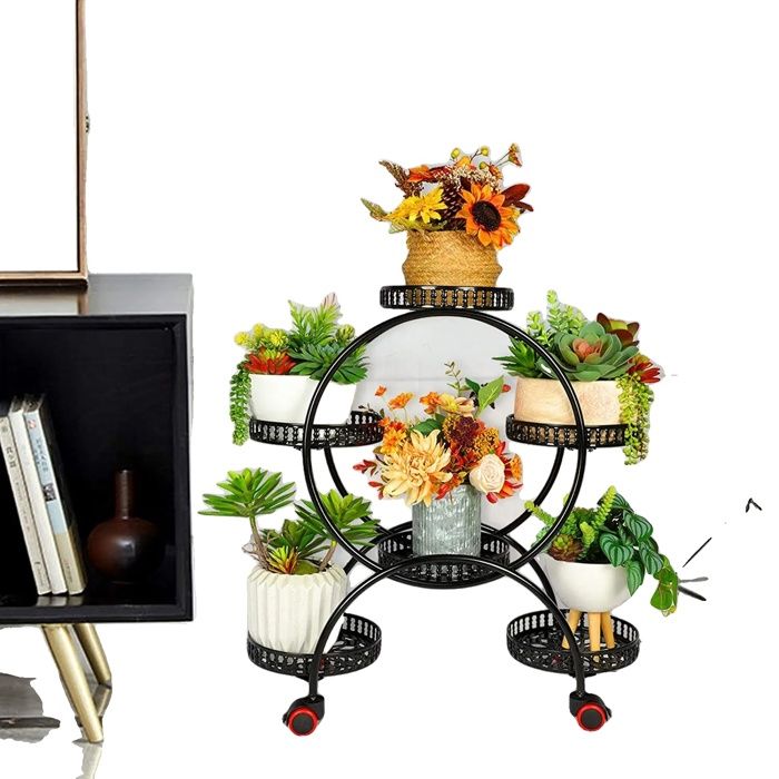 Support de Plantes Multi-Couches Étagère à Pots de Fleurs noir