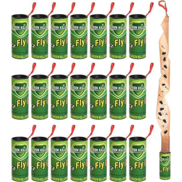 22Pcs Attrape Mouche Papier Vert Anti Moucherons Interieur Cuisine Anti Mouche Ruban Mouche