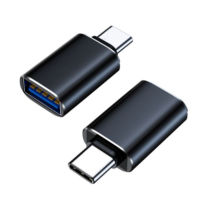 Adaptateur USB-C vers USB 3.0 OTG (2-pack) Noir & Or – Compatible MacBook Samsung Pixel