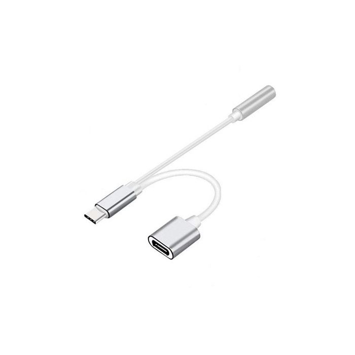 Adaptateur 2 en 1 USB C vers Jack 35mm et USB C Audio et Charge