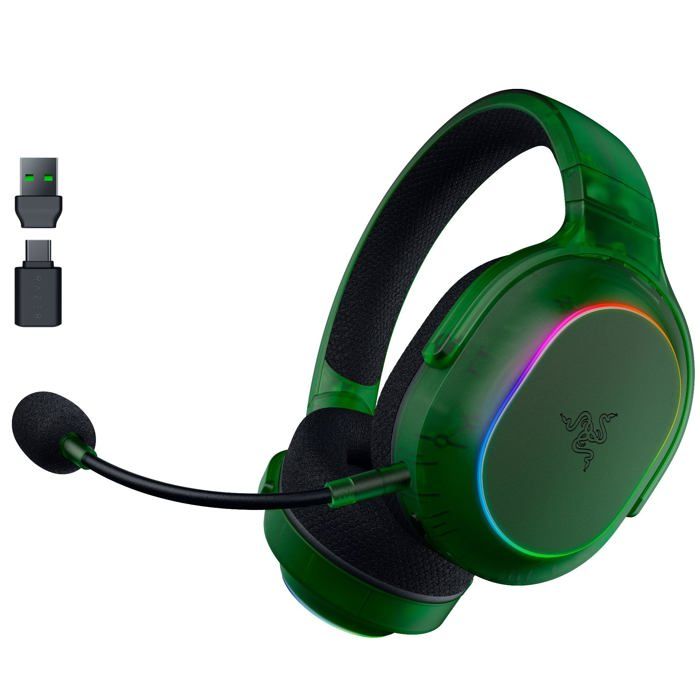 Casque Gaming Sans Fil - Razer - Barracuda X - Phantom Green - Drivers 40mm - Autonomie 70h