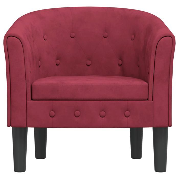 Rouge Fauteuil de relaxation - SOLOMON - 1 PLACE - CHAISE TV - rouge bordeaux velours FF247