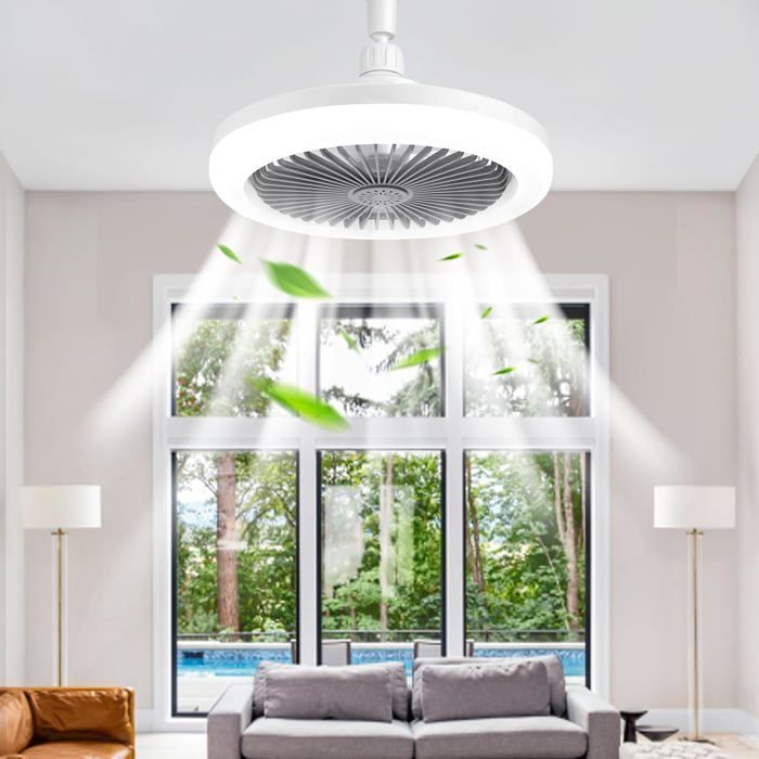 Ventilateur de plafond LED 30 W avec luminoir et télécommande minuterie 3 couleurs à intensité variable 3 vitesses - Eviron