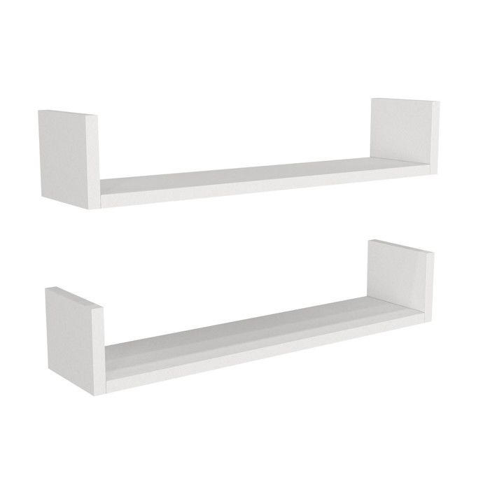 Étagère murale en bois Iris - 63 x 14 x 14 cm - Blanc Étagère murale en bois Iris - 63 x 14 x 14 cm - Blanc