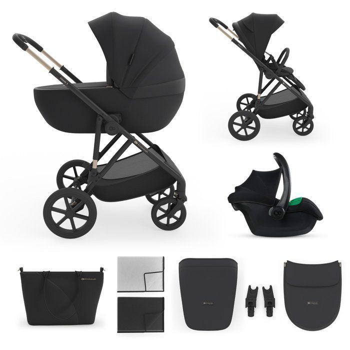 KINDERKRAFT - Poussette multifonction - PRIME 3 - 3 en 1 - 4 roues - noir