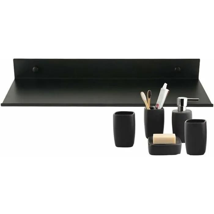 Étagère Murale Flottante en Aluminium Mat Tablette Robuste Ultra-Mince pour Salle de Bain 30/40cm