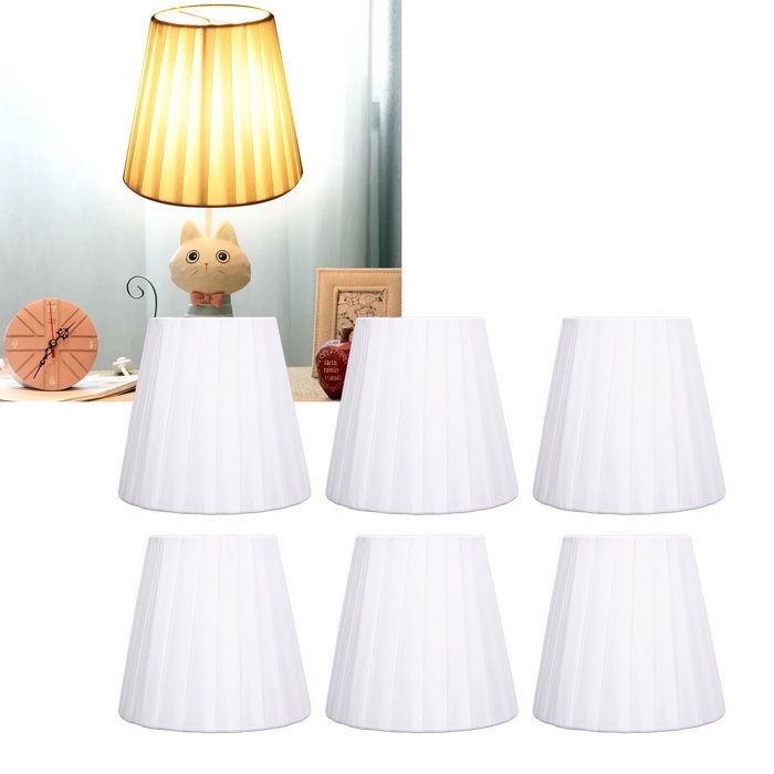 6pcs abat-jour tissu – Nosheir – PX86 – 6-pack économique blanc moderne Ø14 cm – salon chambre