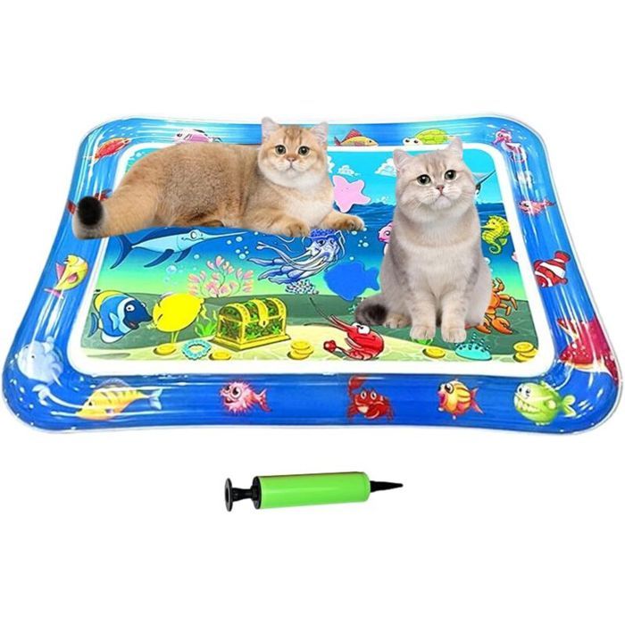 Lit deau pour Chat - 66x47 cm Tapis Sensoriel Gonflable À Eau pour Animaux