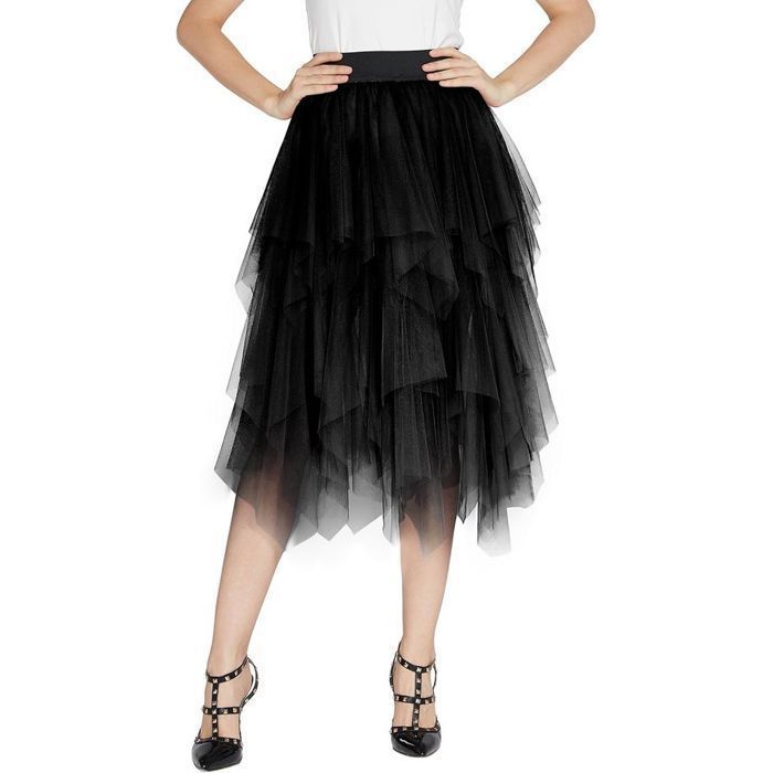 Jupe - URBAN GOCO - Pettiskirt perlé - Noir - Taille S - 3 couches asymétrique
