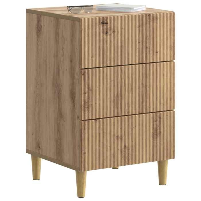 Cabinet de chevet avec tiroir - vidaXL - petit meuble de nuit - bois dingénierie - chêne artisanal - 43 x 41 x 665 cm - 3 tiroirs{