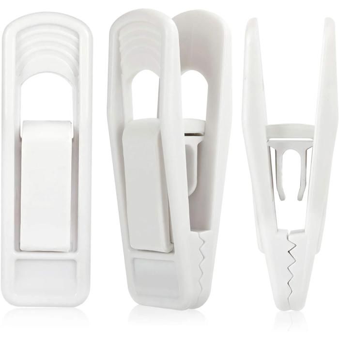 Lot de 40 pinces à cintres blanches clips antidérapants pour jupes et pantalons