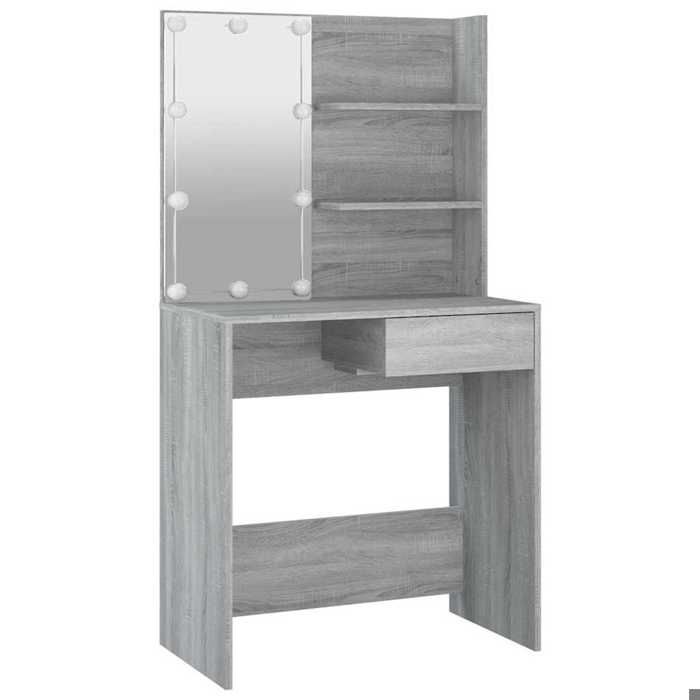 CONFORTHA®Coiffeuse avec LED Sonoma gris 74 5x40x141 cm - Cabinet de rangement (11661)