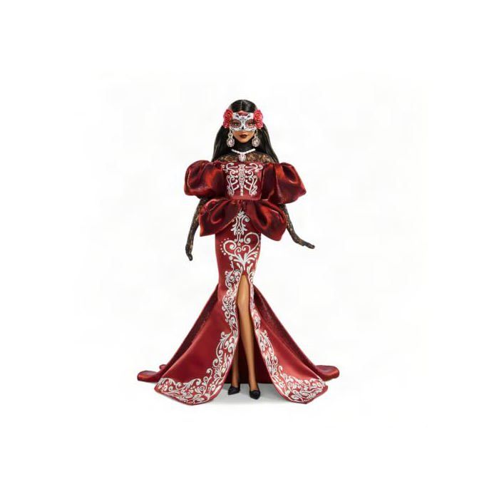 Poupée de collection - BARBIE - Día De Muertos 2026 - Robe sirène satinée - Masque amovible & roses - Coffret dexposition