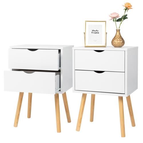 Table De Chevet Vicco Irma Blanc – 3 Tiroirs, Style Moderne Pour Chambre Ou Salon