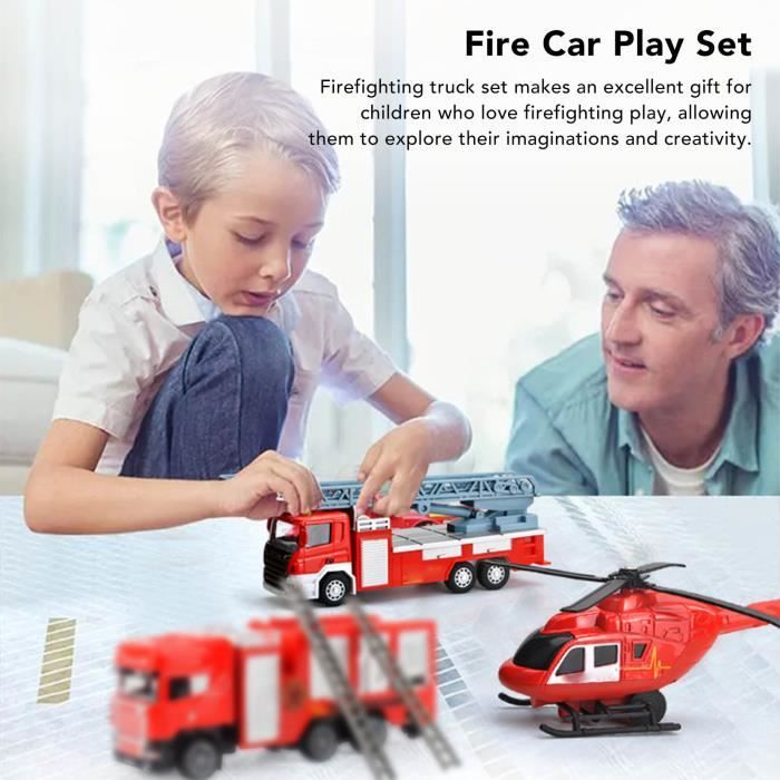JOYIN Ensemble De 25 Camions Jouets Moulés Sous Pression - Véhicules De Police, Hélicoptère Et Figurines Dans Un Camion Porteur, Cadeau Anniversaire Enfants
